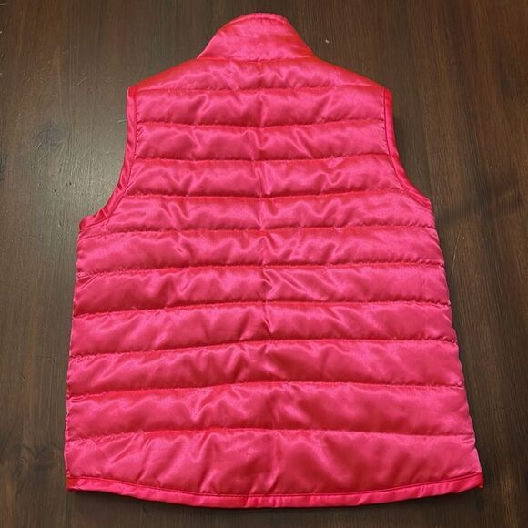 Route 66 Kids Pink Puffer Vest XS 4/5 Neon Orange Lining Quilted Sequin - Picture 3 of 12